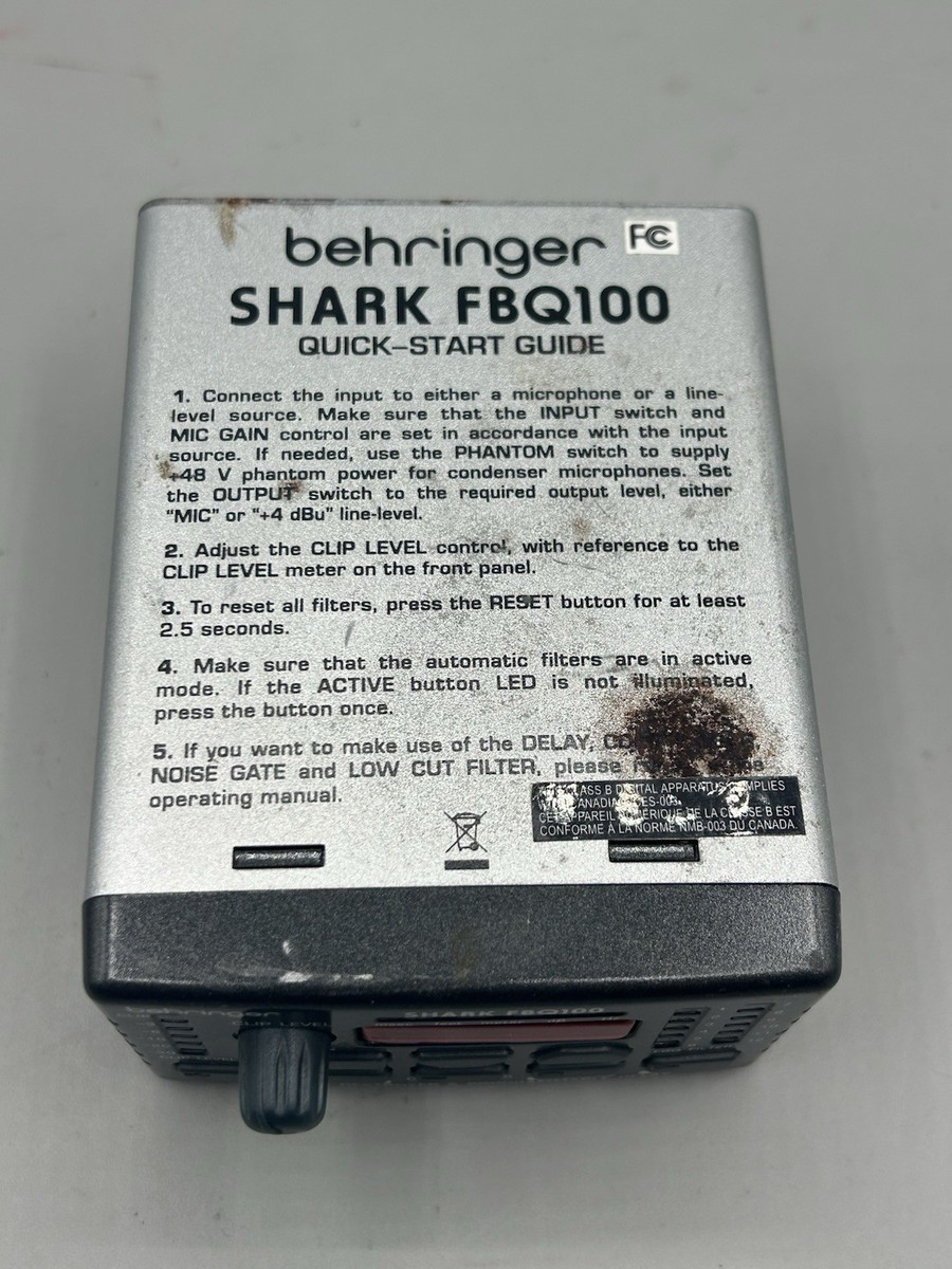 BEHRINGER SHARK FBQ100 Automatic Feedback Destroyer (no power