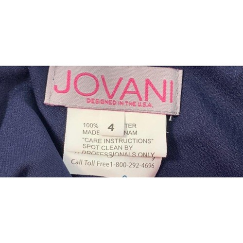 NWT JOVANI NAVY BLUE Fitted Sleeveless Glitter Backless Short Mini Dress SZ. 4 - Picture 6 of 10
