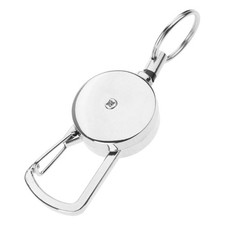 ID Badge Holder for w/ Clip for Key Ring for Name Card Keychain Metal Casing Wir