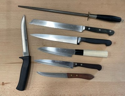 Lot 7 Zwilling Henckels 8  Bread Knife Giesser 7  Utility Ekco Emerald Cutlery