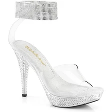 Pleaser Fabulicious 4" Heel Ankle Cuff Rhinestone Sandal Adult Women Elegant/442