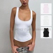 Tank Air Tank Tops Solid Color Women's Wide Shoulder Strap Vests Racerback Top