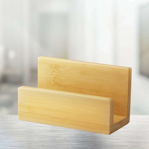 Desk Organizer Wooden Bamboo Holder Business Card Box Office Man Case - 第 12/12 張圖片