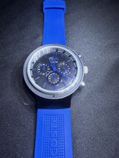 Lacoste Blue Silicone Watch Chronograph Style 10ATM Fresh Battery New Crystal