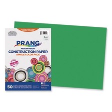 Prang SunWorks Construction Paper, 50 lb, 12 x 18, Holiday Green, 50/Pack