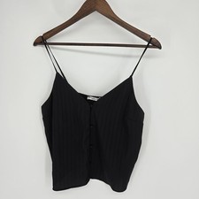 Abercrombie Fitch Black Sleepwear V Neck Cami Medium Coquette Y2K