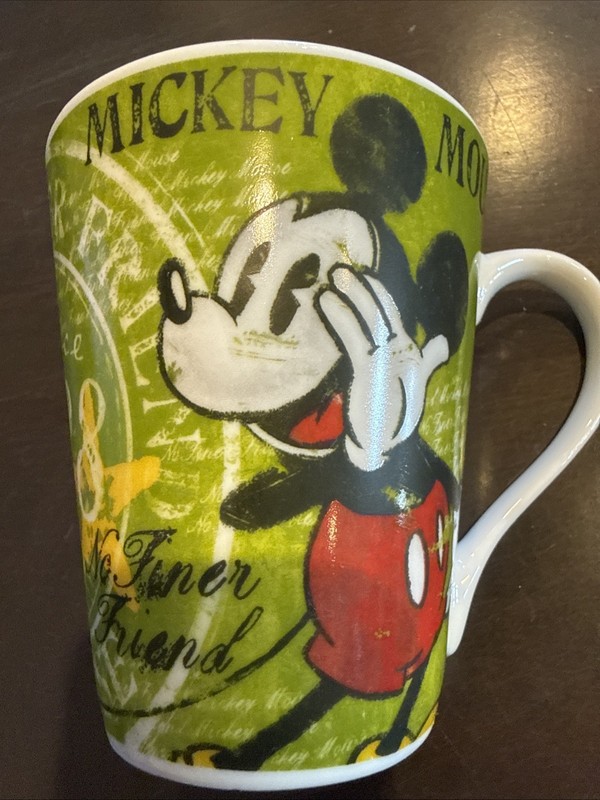Disney Mickey Mouse "No Finer Friend" - Green/Yellow - Coffee Tea Cup Mug