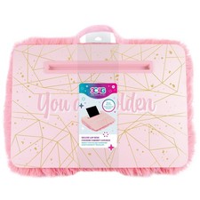 3C4G Pink  Gold Deluxe Fur Lap Desk, Take Tech on The Go, Includes a Media S...