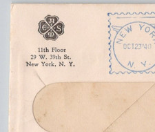 1940 Engineering Societies Building New York NY  Postal Cover 2.5x4"
