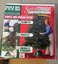 Swivel Straight The One Minute Christmas Tree Stand Up to 10' W/Box Tested Works