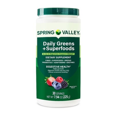 Daily Greens Super Foods Digestive Health Supplement Mixed Berry Flavor 30