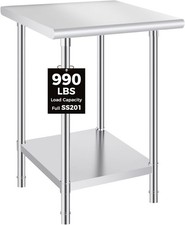 OSTBA Stainless Steel Table for Prep & Work 24x24 Inches, NSF Metal Commercial H