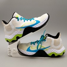 Nike Renew Elevate White Volt Light Blue Fury Sneakers Men's Size 6.5
