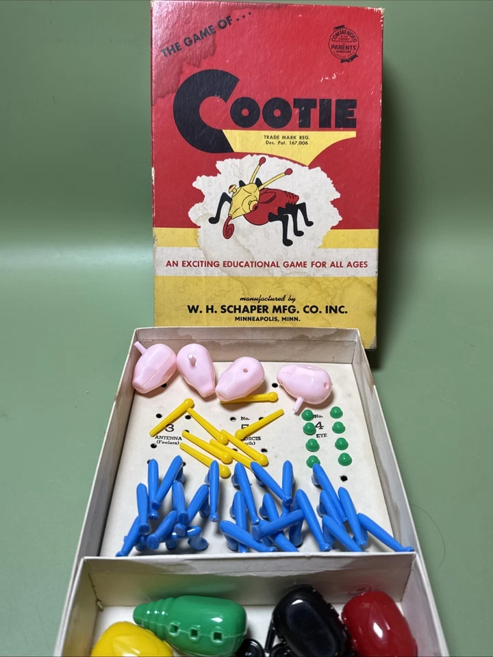 Vintage 1949 The Game of Cootie with Original Box Schaper  - Image 2 of 4