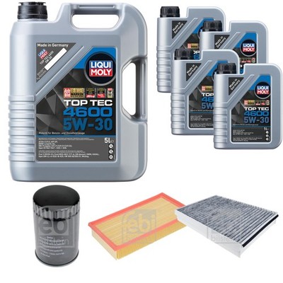 FEBI BILSTEIN Inspektionspaket 9L Liqui Moly Top Tec 4600 5W-30 für Jaguar XJ