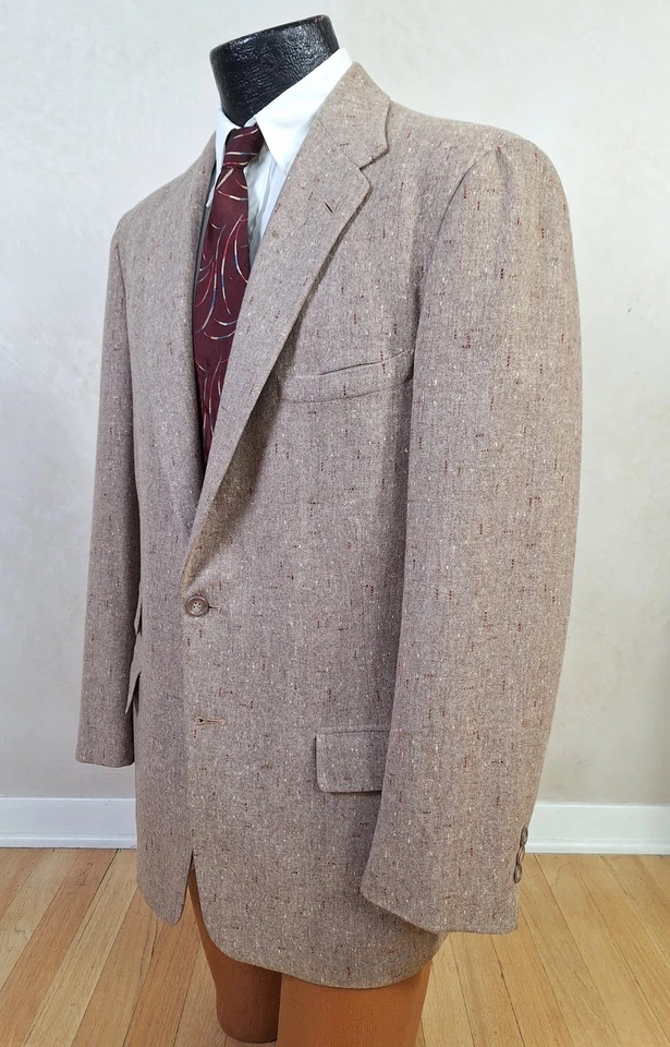 Vtg Fleck Atomic 1950s Tweed Suit Size 40 Pants 33x30 - Image 4 of 4