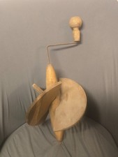 antique vintage wooden butter churn hand crank paddle