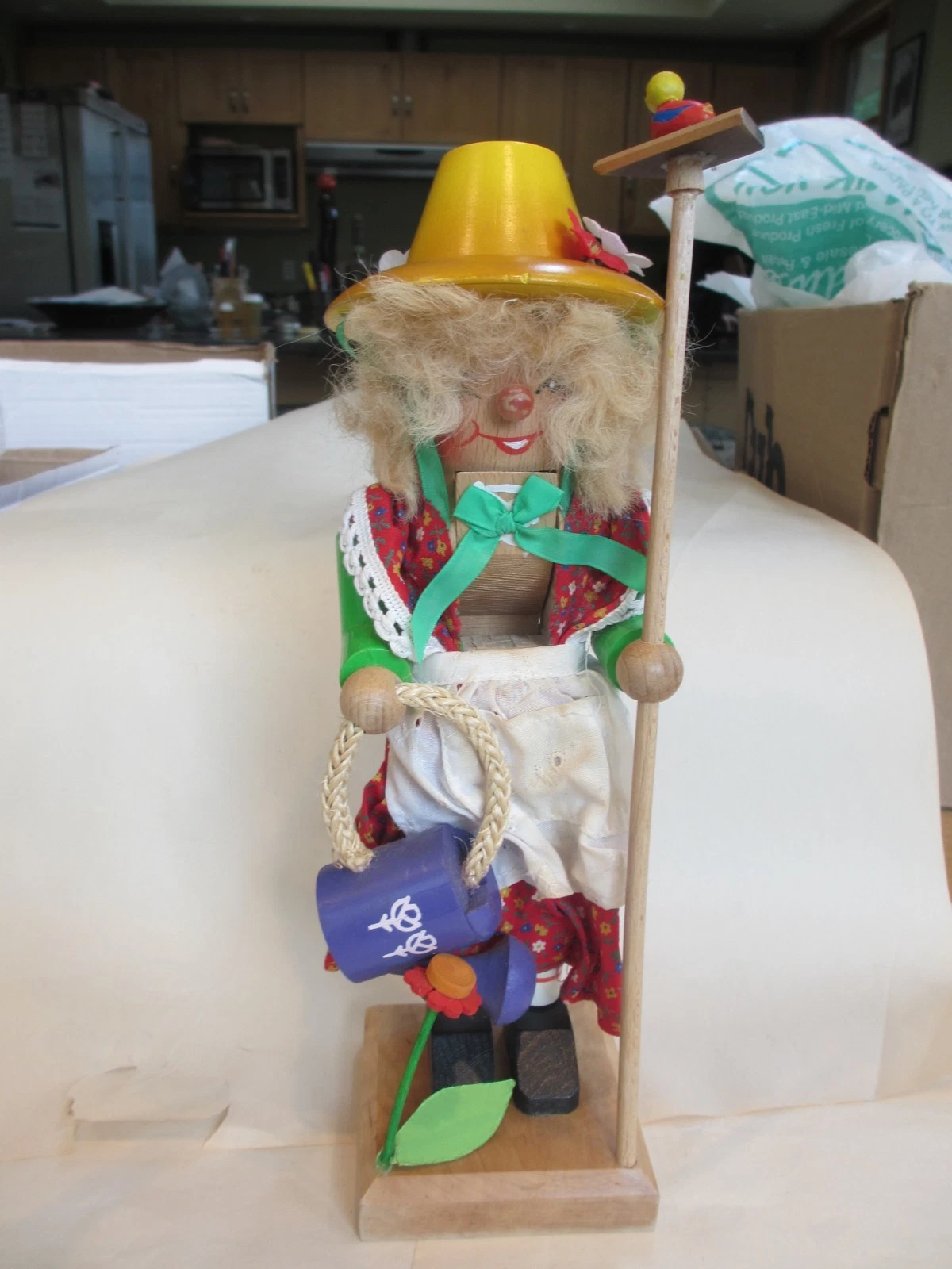 VTG Steinbach Lady Gardener 12" Wooden Nutcracker Germany