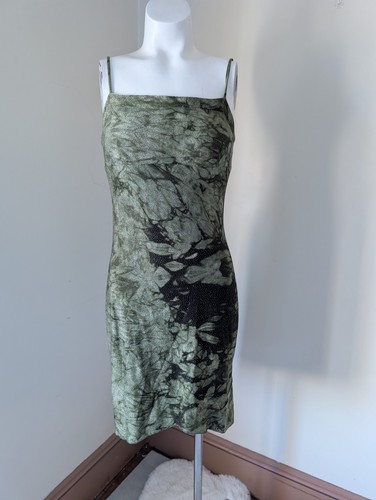 Vintage Whimsygoth Mini Dress Womens M Green Glitter 90s Y2K Fairycore Grunge - Picture 8 of 15