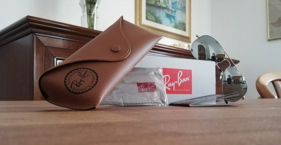 Ray-Ban Aviator Mirror RB3025 58 14 135 Occhiali da Sole - Argento - Immagine 2 di 4