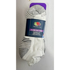 Fruit of the Loom mens 4pk low cut tabs Socks size 6-12