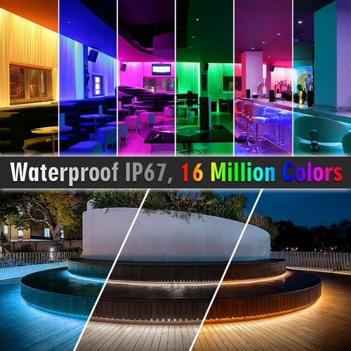 Remote-Controlled RGB CCT LED Strip Lights - 16.4ft Waterproof for Outdoors - Picture 9 of 9
