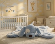 Gund Spunky Comfy Cozy Blue Puppy Plush Dog Baby Security Blanket Lovey Pad