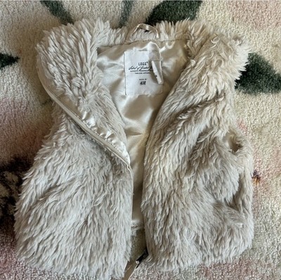 H&M Cozy Cream Faux Fur Vest for Kids GUC Size 3-4 years