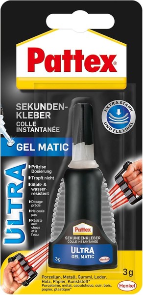 Pattex Sekundenalleskleber Dosierspender Ultra Gel Matic PSG5C 6Er Pack 3G-image