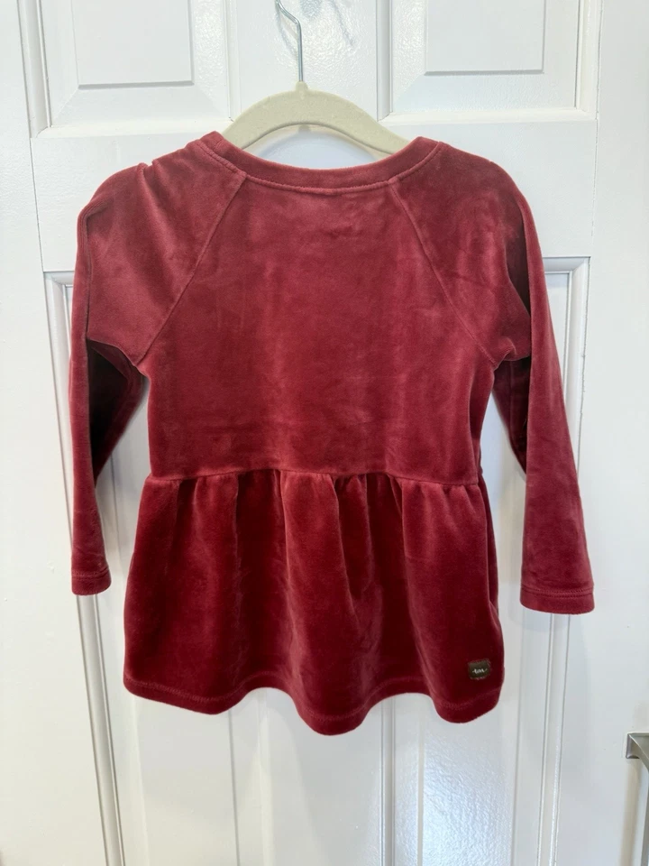 Top de terciopelo granate talla 2 para niñas Tea Collection Foto 2 de 3