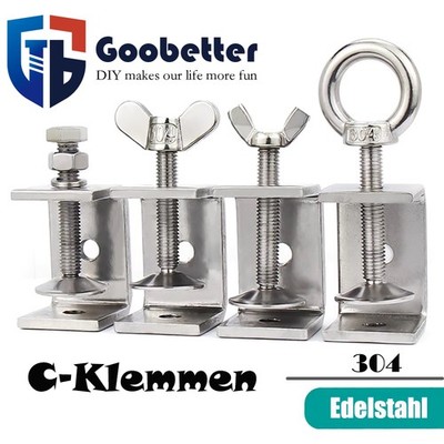 C Klemme Edelstahl V2A Heavy Duty Tiger Klemme Holzbearbeitung Klemme 20-130mm