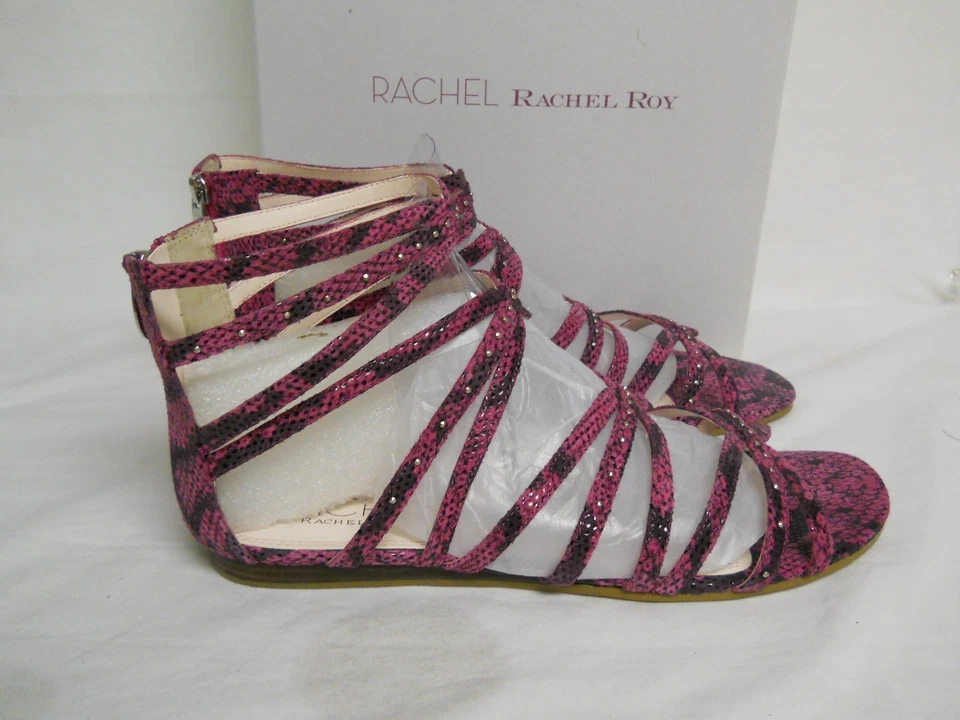 Nuevas Sandalias Rachel Roy Para Mujer Sitrus Rosa Reptil Gladiador 7.5 M Zapatos Foto 3 de 4