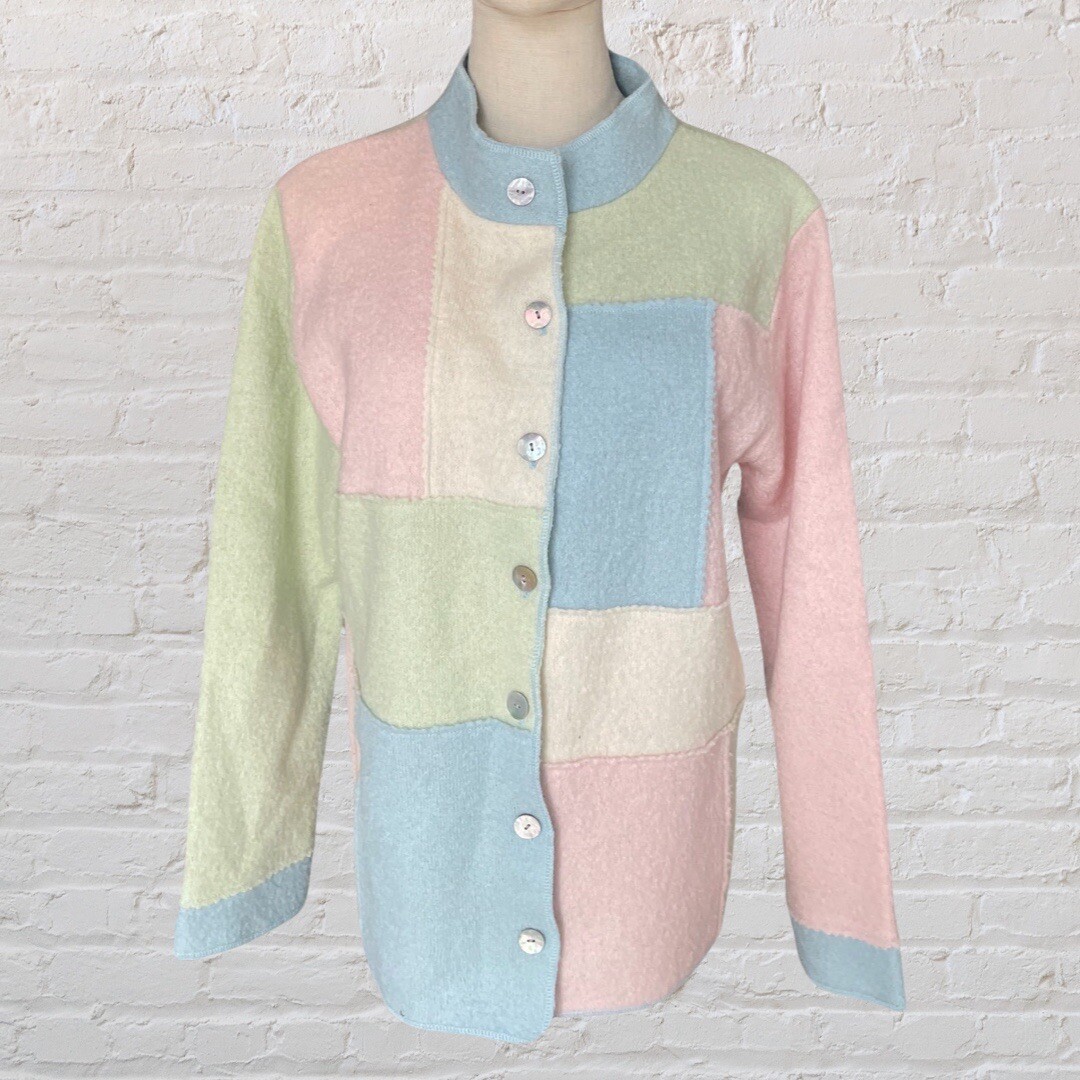 Patchwork Pastel Lightweight Jacket Cottagecore B… - image 1