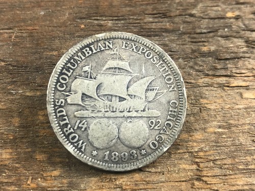 1893 Chicago Columbian Exposition Commemorative Silver Half Dollar - Picture 2 of 3