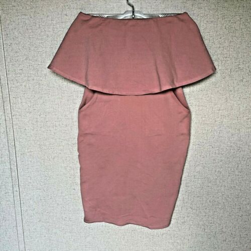 Rolla Coster womens juniors size small off shoulder dress salmon pink flirty