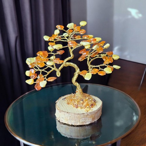Baltic Amber Bonsai Tree of Life Luck Happiness Money Chakra Gemstone Crystal - Foto 2 di 5