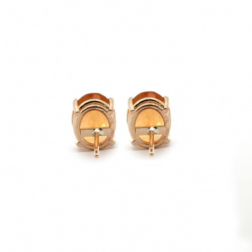 Citrine Oval 10x8mm,5.11 Carat Solitaire Stud Earrings In14k Yellow Gold (52490) - Picture 4 of 4