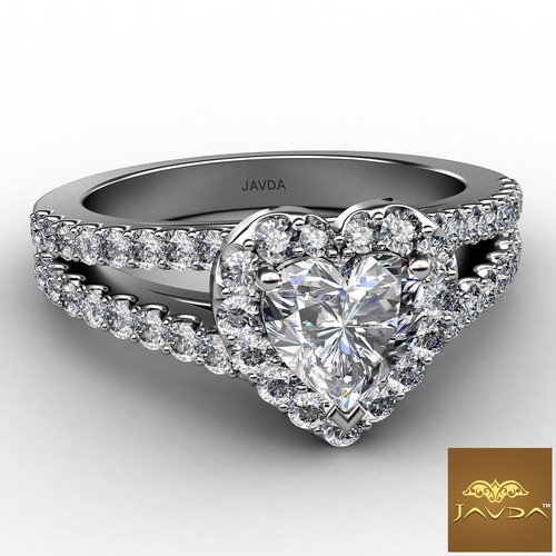 1 1/4ctw. Halo Round U Pave Set Diamond Engagement Women's Wedding Ring Jewelry - Picture 42 of 99