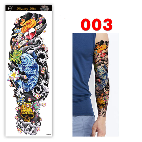 10 Sheets Fake Temporary Tattoo Large Full Arm Sticker Waterproof Black Color - Picture 5 of 5