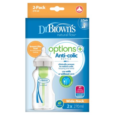 Dr.Brown's Optionen + Anti-kolik Baby Flaschen 270ml 2-Pack Bpa-Frei Brandneu