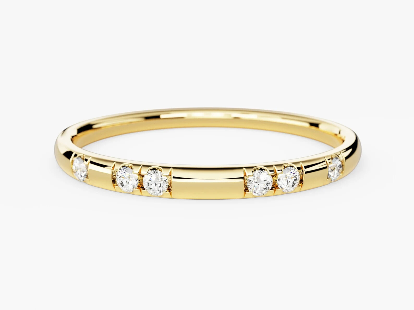 1Ct Round Cut Moissanite Anniversary Wedding Band Ring 14K Yellow Gold Plated