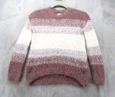SO Sweater Women's Medium Purple Ivory Color Blend Polyester Acrylic Lightweight