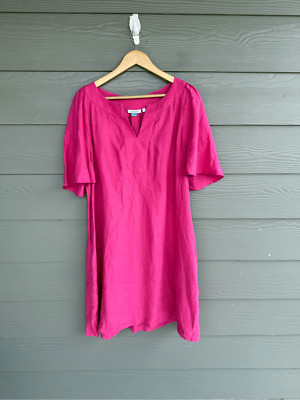 Chico's pink 100% linen mini dress | eBay
