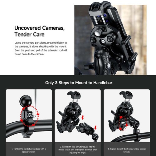 Universal Bicycle Handle Phone Holder Ulefone Armor Mount Pro (Black) - Picture 10 of 11