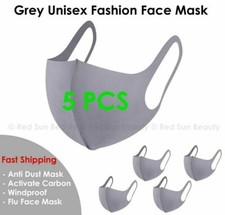 Pack of 5 Gray Face Mask Fashion Face Mask Washable Reusable Unisex Adult