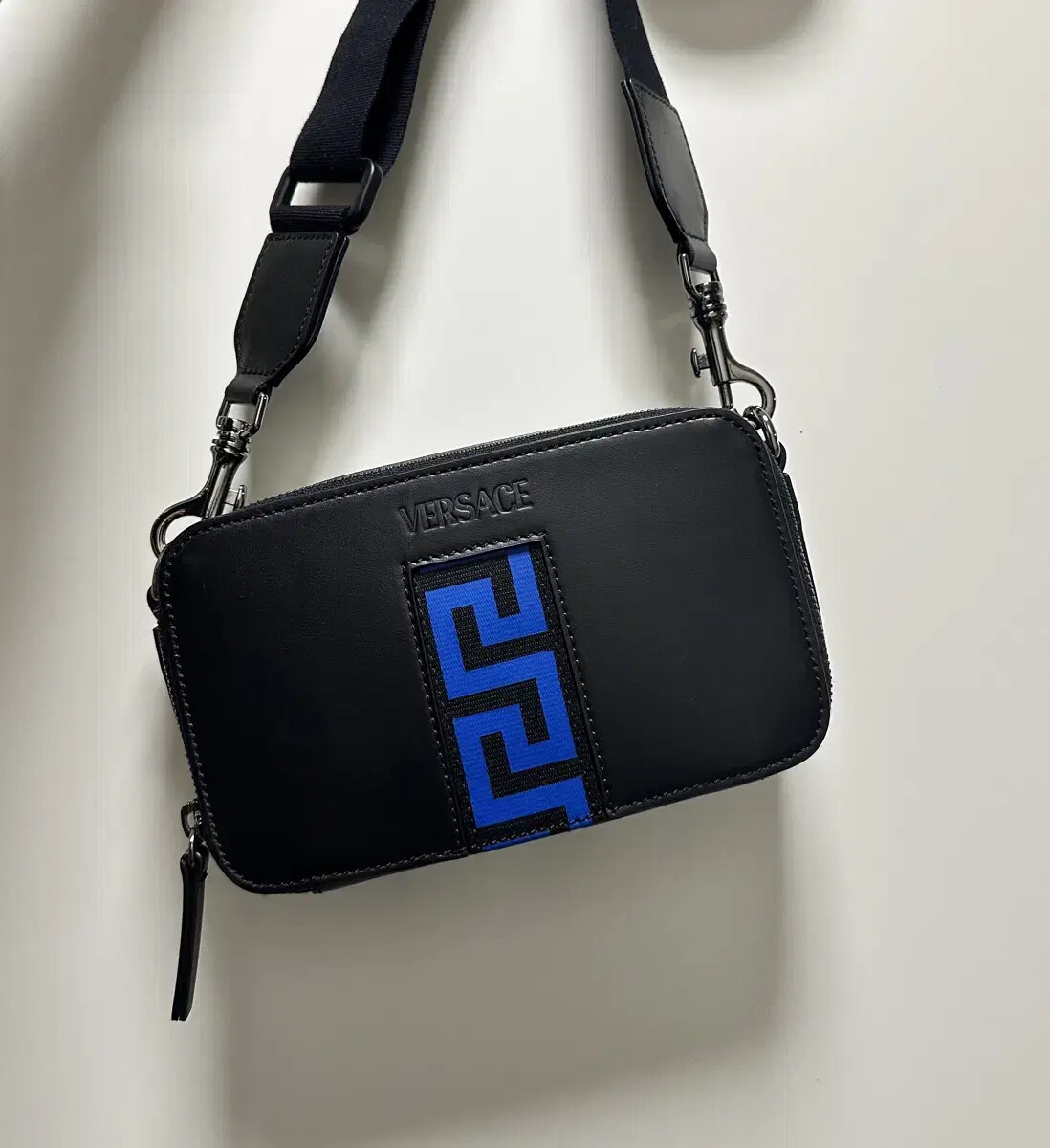 Versace Mini Crossbody Camera Bag in Premium Leather