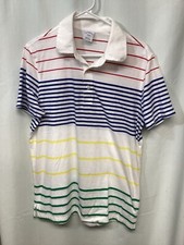 Brooks Brothers Slim Fit Striped Large Cotton Golf/Polo Shirt P1