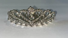 Mini Crystal HEART TIARA Hair Comb Costume Accessory PROM Wedding Princess 