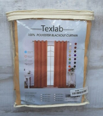 Texlab Blackout 100% Polyester Blackout Curtain Mustard Yellow 42" W x ...
