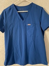 FIGS Women's Catarina One-Pocket Scrub Top Blue Sz S Technical Collection